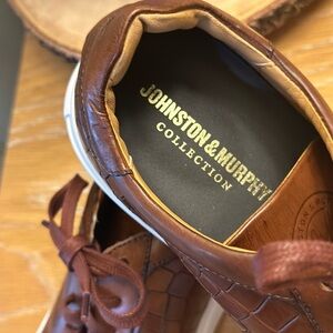 Jake Lace-to-Toe croc embossed Italian calfskin elevated sneakers